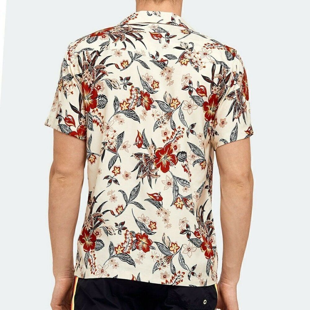 SUNDEK Men's Goldenwave Short Sleeve Shirt Casual Floral Hawaiian Print XL read - Picture 2 of 8